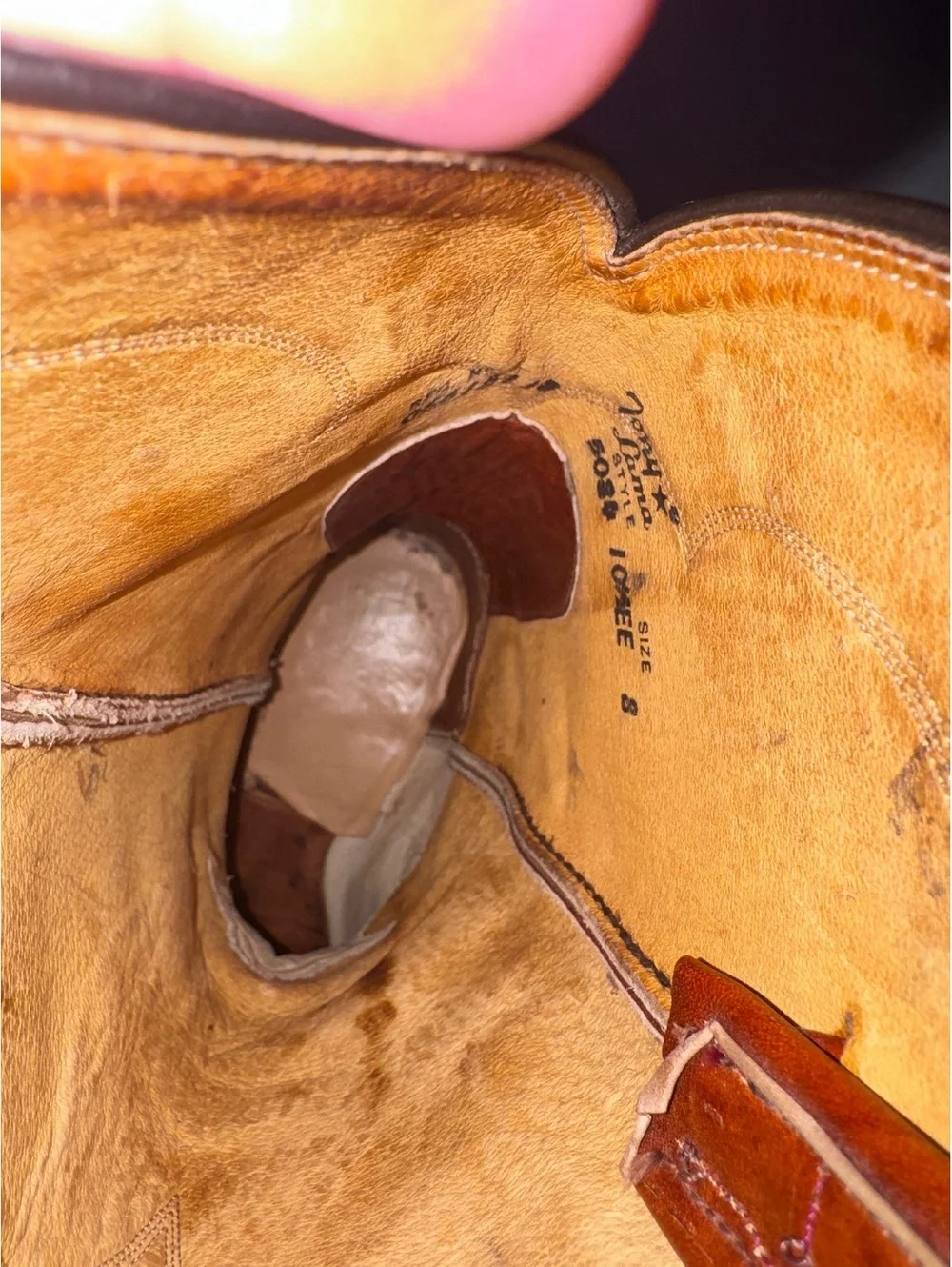 Tony Lama Vintage Western Cowboy Boots Brown Leather Style 5084 IOKEE Size 8
